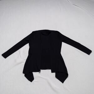 Carmen Marc Valvo Navy Draped Waterfall Cardigan - M